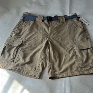 Duluth Trading Co Tan Cargo Shorts with Elastic Waistband